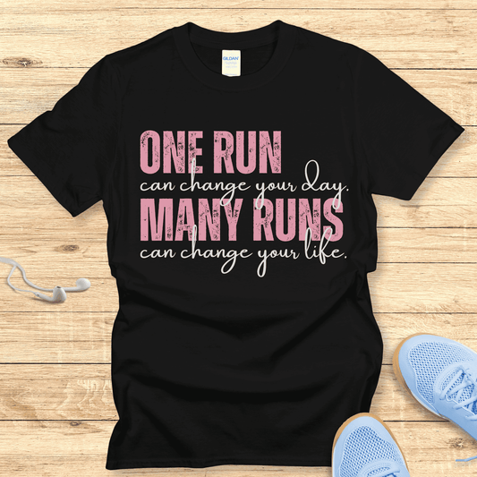 Motivation Running Shirt  Women Runners T-Shirt Change Your Life