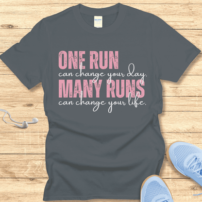 Motivation Running Shirt  Women Runners T-Shirt Change Your Life