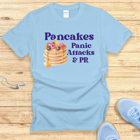 Funny Running Shirt  Women Runners T-Shirt Pancakes & Panic Attacks