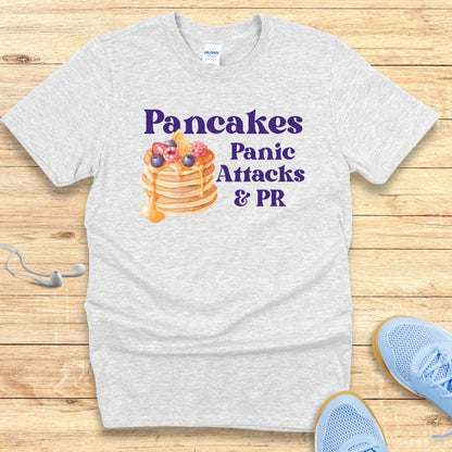 Funny Running Shirt  Women Runners T-Shirt Pancakes & Panic Attacks