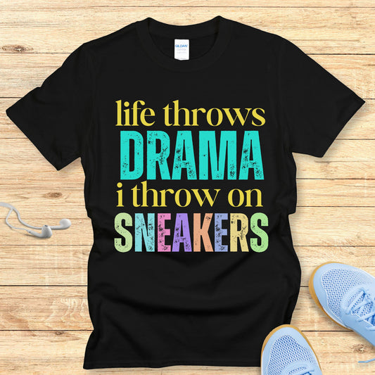 Funny Running Shirt  Women Runners T-Shirt Life Throw Drama