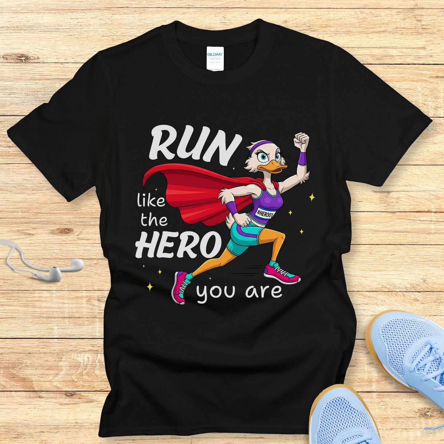 Funny Running Shirt  Women Runners T-Shirt Run Like The Hero