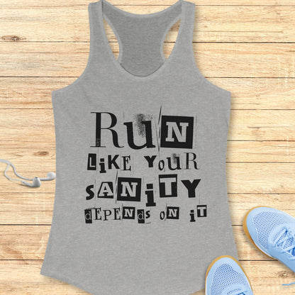 Funny Running Racerback Tank Top Women Runners Run For Your Sanity