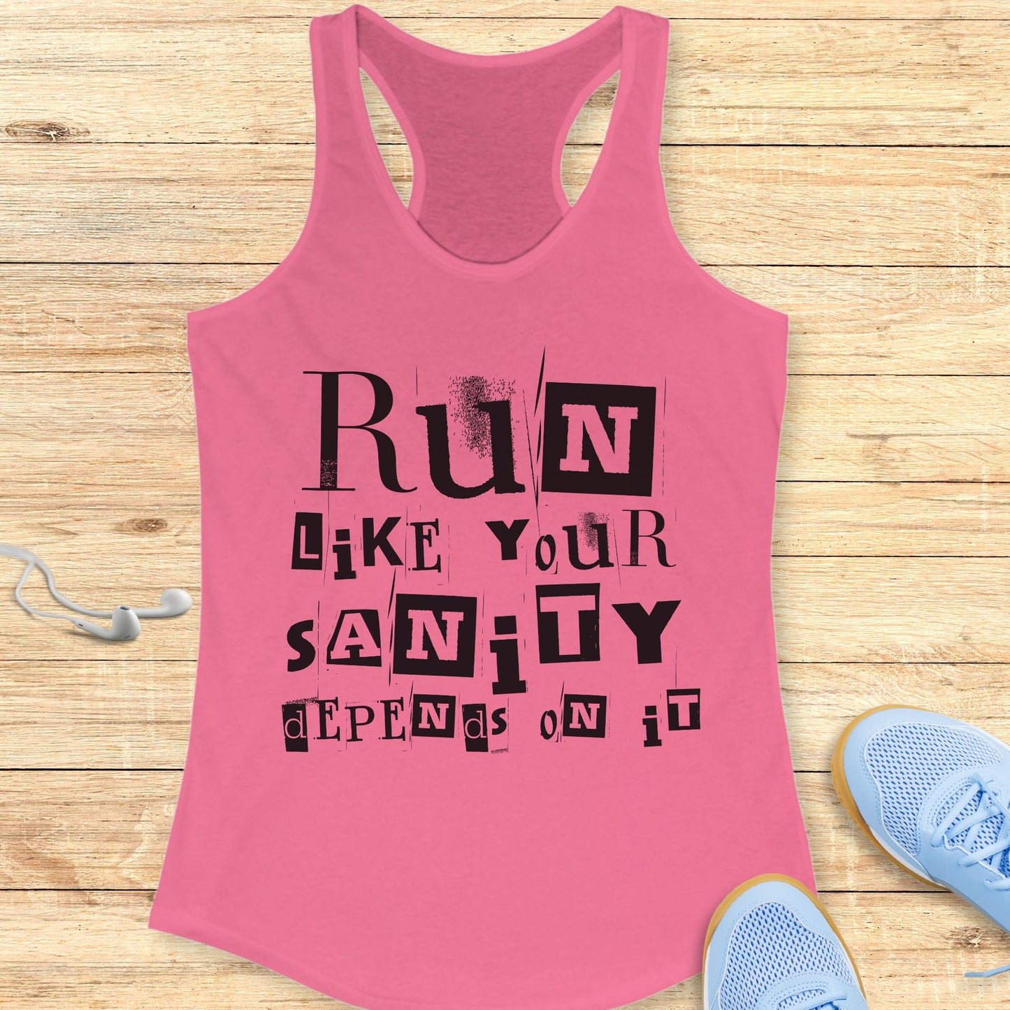 Funny Running Racerback Tank Top Women Runners Run For Your Sanity