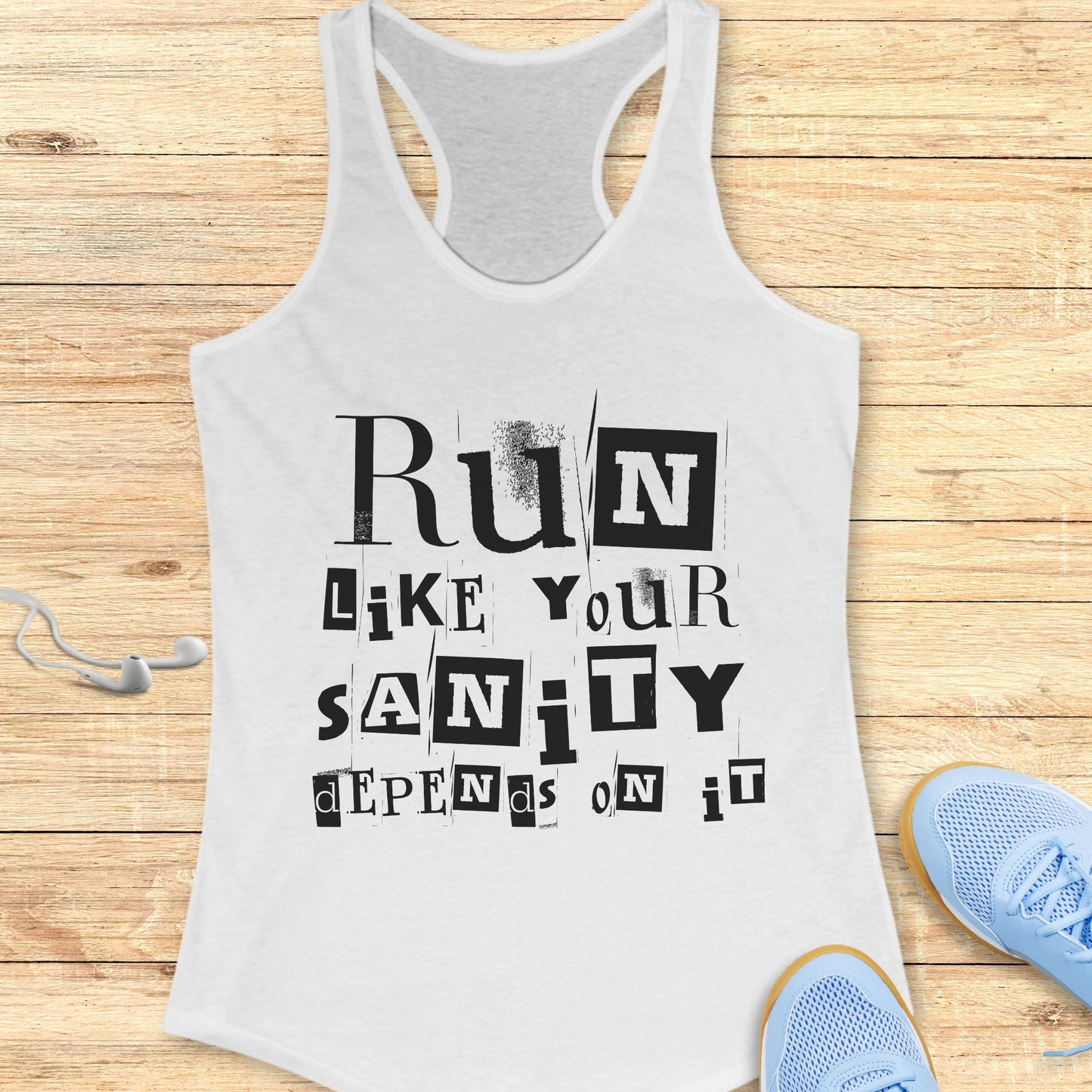 Funny Running Racerback Tank Top Women Runners Run For Your Sanity