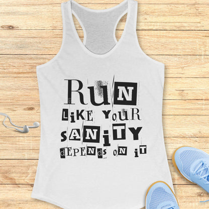 Funny Running Racerback Tank Top Women Runners Run For Your Sanity