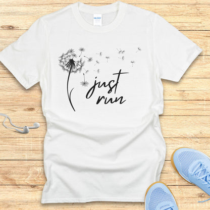 Motivation Running Shirt  Women Runners T-Shirt Just Run