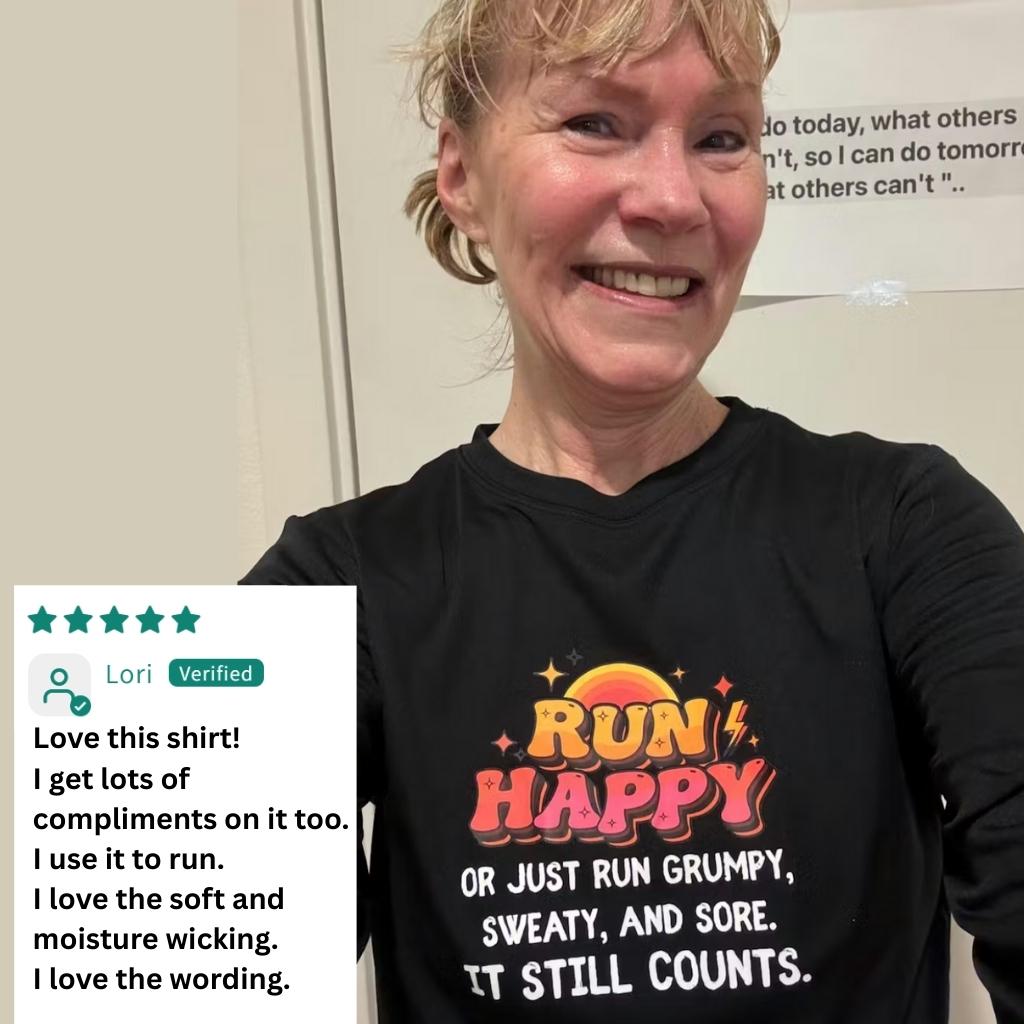 Run Happy Moisture-Wicking & Lightweight Performance Running Shirt